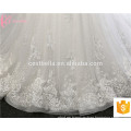 Alibaba Sexy ver a través de bordado nupcial de encaje vestido de novia con el tren largo